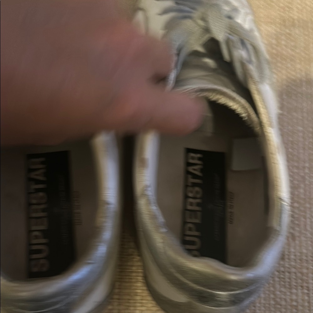 Golden Goose Silver and White Sneakers sz 40 - Picture 6 of 7